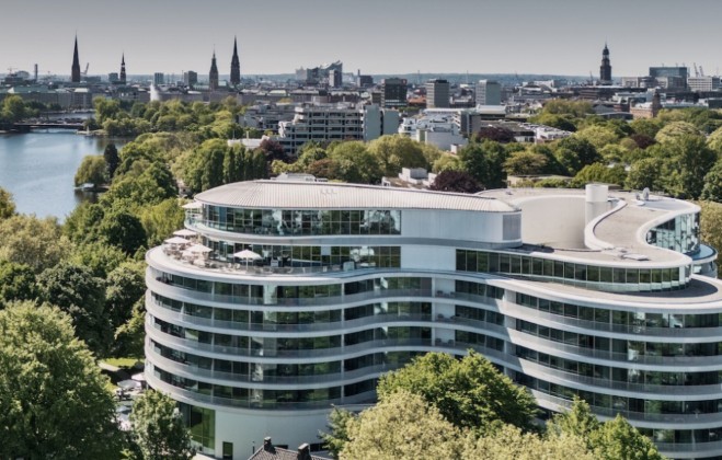 The Fontenay Luxury Five-Star Hotel on the Alster Lake, Hamburg, Germany