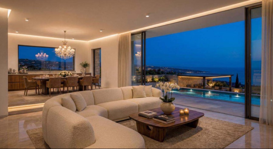 Luxury 5-bedroom Villa for Sale with Panoramic Sea Views Near National Park, Pegeia, Paphos.  Cyprus