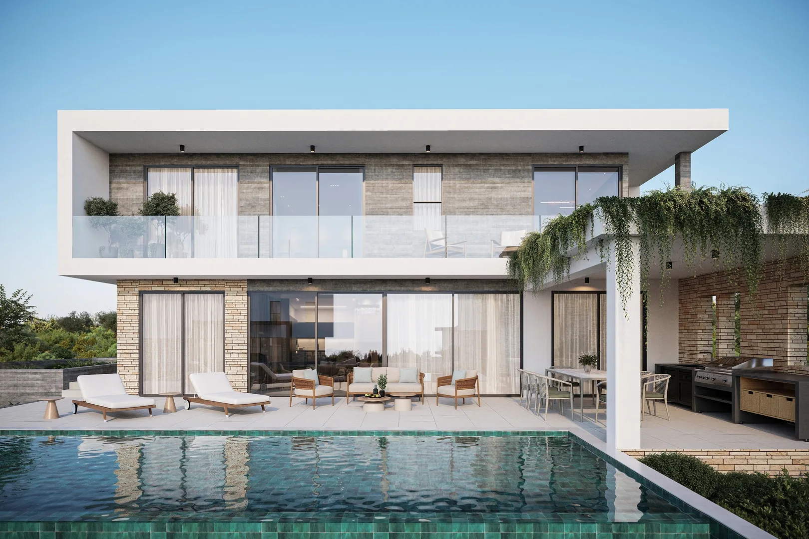 Sea View Luxury Villas for Sale with Private Pool and Smart Energy Features in Tala, Paphos, Cyprus